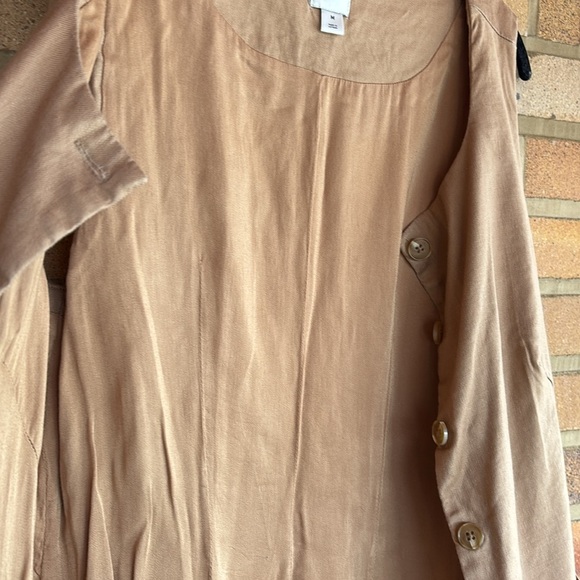 Maeve by Anthropologie Women's Tan Sleeveless Button-Down linen blend vest M - Picture 8 of 10